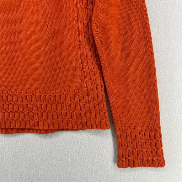 REAL CLOTHES Sweater Womens P Petite Wool Turtleneck SAKS FIFTH AVENUE Orange HK - Picture 9 of 13